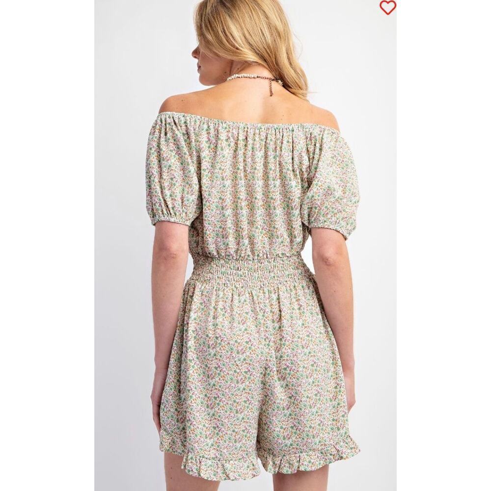 EASEL - Printed Boho Ruffle Romper - Small - Picture 3 of 4